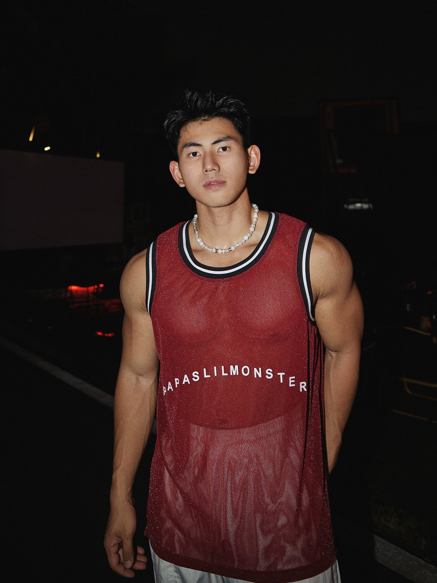 American Casual Sleeveless Sports Vest Quick-drying see-through basketball jersey for men blingbling