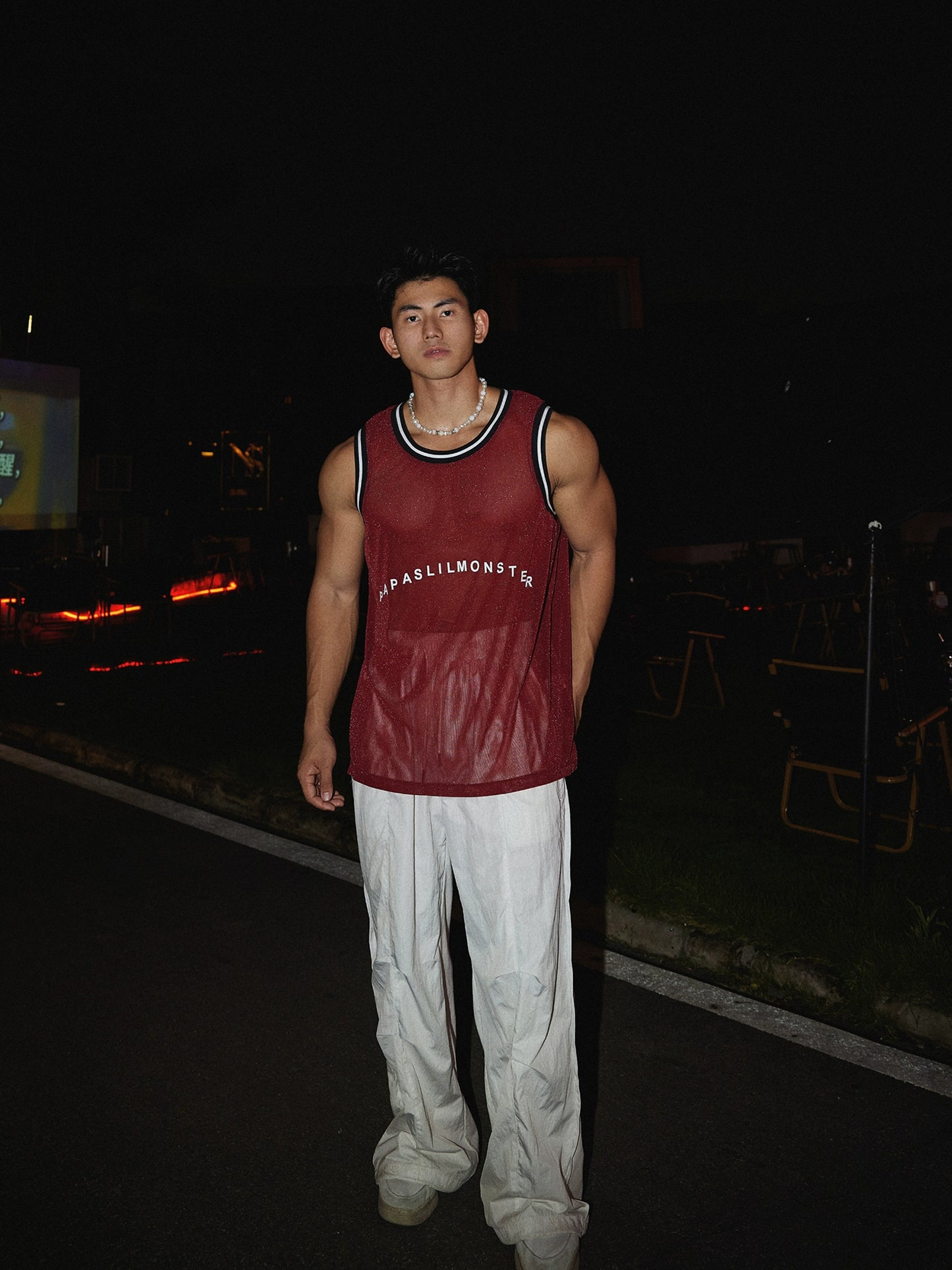 American Casual Sleeveless Sports Vest Quick-drying see-through basketball jersey for men blingbling