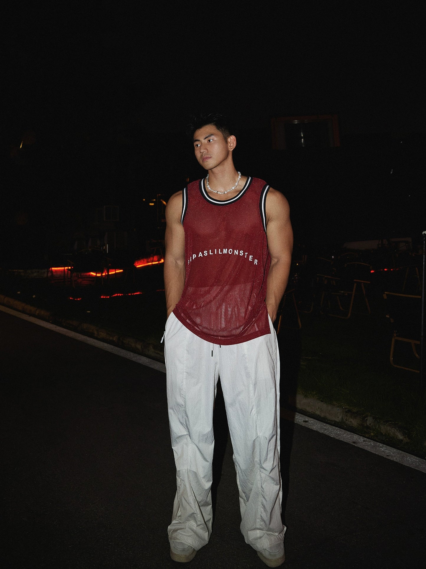 American Casual Sleeveless Sports Vest Quick-drying see-through basketball jersey for men blingbling