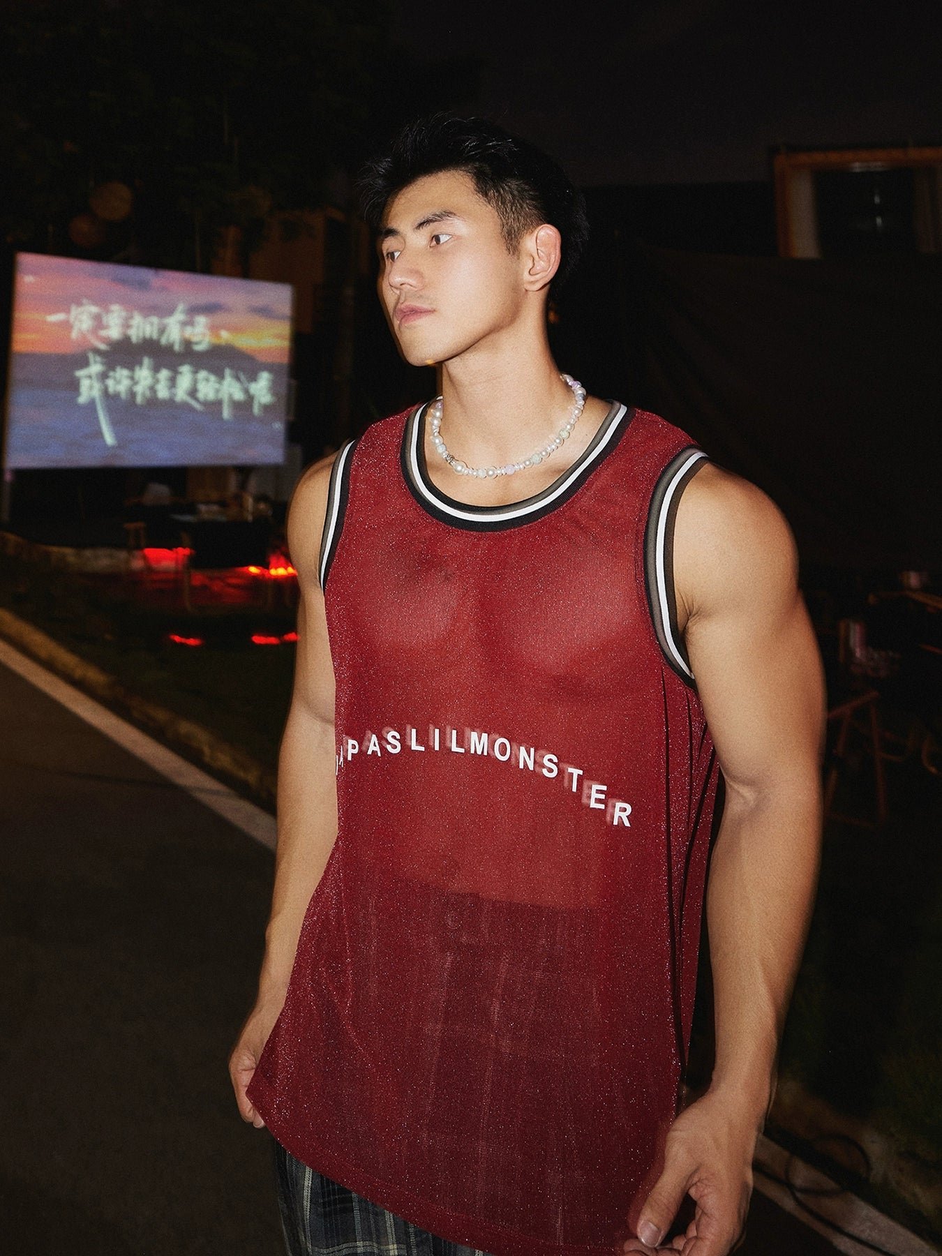 American Casual Sleeveless Sports Vest Quick-drying see-through basketball jersey for men blingbling